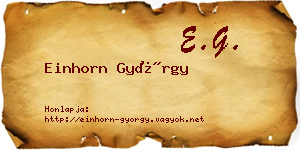 Einhorn György névjegykártya